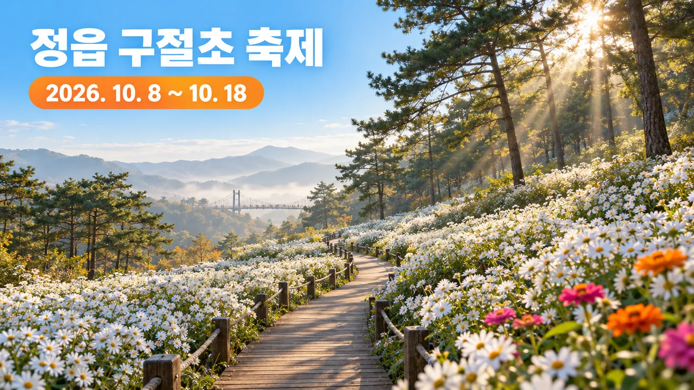 전북 정읍 구절초 축제 기간 안내 2026, 10월 18일까지 만개 타이밍 총정리의 핵심 내용을 보여주는 가로형 대표 이미지