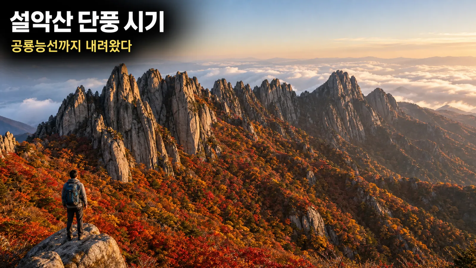 설악산 단풍 시기 총정리, 공룡능선까지 내려온 2026 가을 산행 기록의 핵심 내용을 보여주는 가로형 대표 이미지